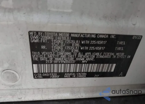 2023 Toyota Rav4 Le from USA, damaged, VIN 2T3F1RFV1PW350337